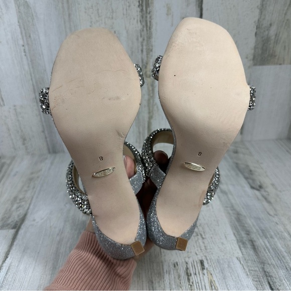 New Badgley Mischka Women's Sade Jeweled Double-Band Stiletto Heeled Sandal #958 - Picture 10 of 11